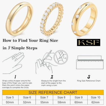 KSF 2Pcs / 3Pcs / 4Pcs Stackable Rings for Women, Gold and Silver Plated Stack Ring Set for Everyday Wear, Gift for Her - color: Style1