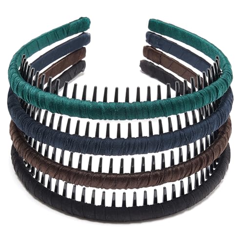 STHUAHE4PC Multicolor Protection Resin Teeth Comb Hair Hoop Hairband Headband Hair Accessories by Beauty hair (Multi-colored-No.28) - color: Multi-colored-No.28