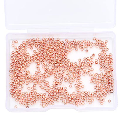 Rose Gold Plated Round Spacer Beads 2mm 600pcs for Jewelry Making Findings Non Tarnish - color: Rose Gold, size: 2mm