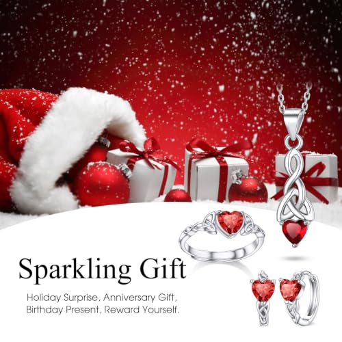 Bestyle 925 Sterling Silver Huggie Hoop Earrings Small Birthstone Hoop Earrings for Women Hypoallergenic Silver Huggie Earring,Great Birthday Earrings Gift for Daughter Wife Mom - color: 07-Red Ruby-Hoop
