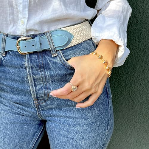 PEARLADA 18k Gold Plated Chain Layerd Bracelet Coin Charm Toggle Bracelet Trendy Cubic Zirconia Jewelry - color: Spike