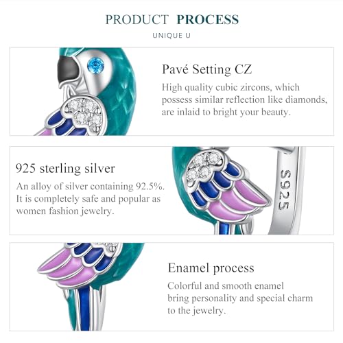 925 Sterling Silver Earrings Hypoallergenic Huggie Earring for Women - color: parrot