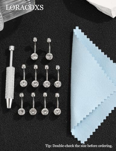 Long Belly Button Rings, Navel Piercing Jewelry for Women | 16mm 14mm 12mm 10mm 8mm Stainless Steel Extral Long Bar 14G - size: 10MM
