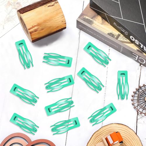 20 Pcs Snap Hair Clips for Women Snap Hair Barrettes Double Grip Hair Clips 3 Prong Clips for Hair Barrettes for Women Girls (Light green) - color: Light green