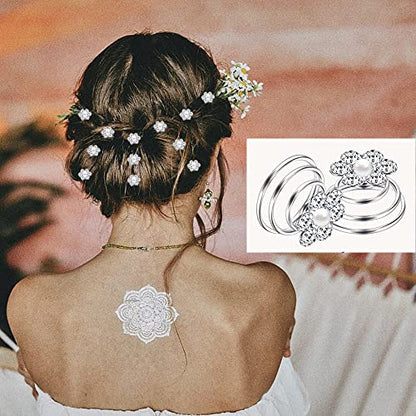 60 PCS 3 Shapes Gems Rhinestone Twister Hair Studs Set Diamond Spiral Pearl Flower Jewels Hair Pins Sticks for Wedding, Bridal, Prom, Party and Special Occasion (Diamond&Pearl&Flower) - color: Diamond&Pearl&Flower