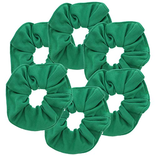 Motique Accessories Large Scrunchies for Women, Pack of 6, Green | Hair Ties for Medium & Thick Hair - color: Green