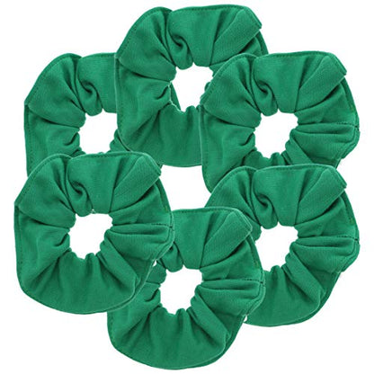 Motique Accessories Large Scrunchies for Women, Pack of 6, Green | Hair Ties for Medium & Thick Hair - color: Green