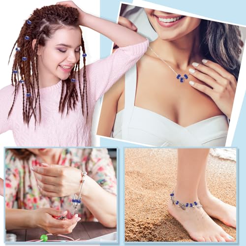 Junkin 120 Pcs Large Hole Beads 11 mm European Crystal Charm Spacer Rhinestone Colorful European Beads for Pens Making Bulk Beadable Pens Jewelry Making Supplies DIY Crafts Bracelet(Dark Blue) - color: Dark Blue