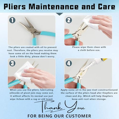 3 Pcs Jewelry Pliers Set - Needle Nose, Round Nose and Wire Cutters for Jewelry Making, Repair and Crafts，Wire Wrapping Beading Crafts Pliers - style: 3pcs-Mixed Color