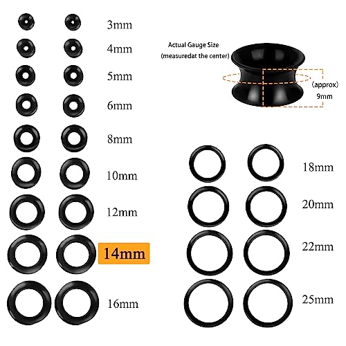 Xpircn 30Pcs Silicone Ear Gauges Flexible Ear Tunnels Plugs Stretchers Expander Double Flared Flesh Ear Piercing Jewelry for Women Men - style: Gauge:9/16"(14mm)