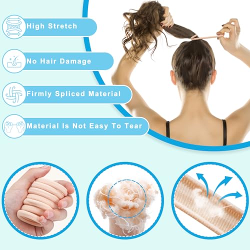 IKOCO 150PCS Hair Ties for Women, No Damage, Blonde | Cotton Ponytail Holders, Value Pack, Seamless Elastic, No Breakage, No Crease, Durable Hold, for Thick & Curly Hair - color: Blonde