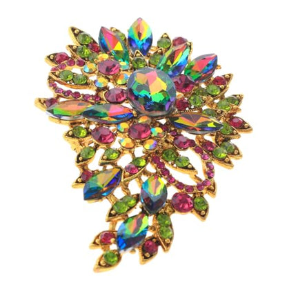 Crystal Flower Brooch