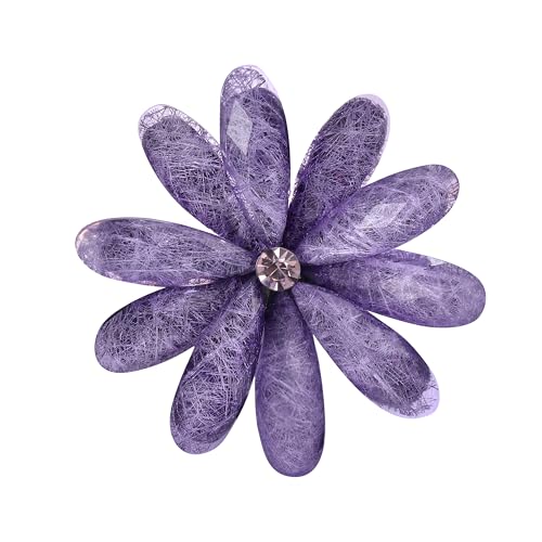 Acrylic Flower-Shape Brooch Pin for Women Statement Brooch - color: Purple