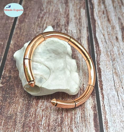 SHINDE EXPORTS pure copper bracelets cuf kada bangle for men and women - style: Heavy 95gms with notches