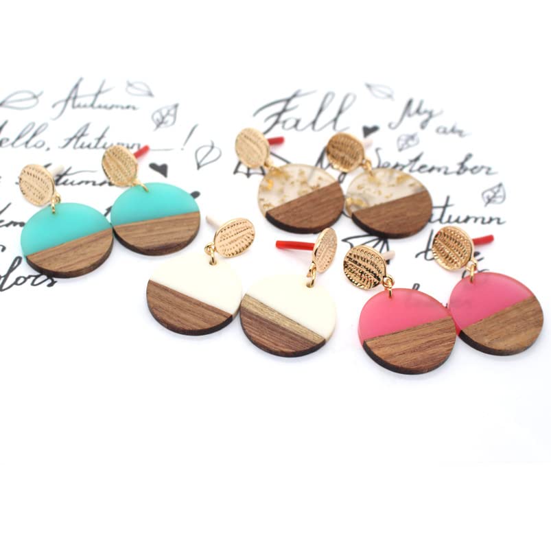 Retro Wooden Resin Geometric Bar Drop Dangle Earrings Layered Leopard for Women Polymer Clay Lightweight Statement Jewelry - style: 10