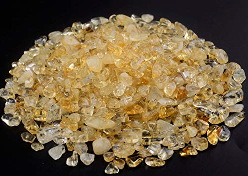 Natural Chip Stone Beads Citrine 5-8mm About 400 Pieces Irregular Gemstones Healing Crystal Loose Rocks Bead Hole Drilled DIY for Bracelet Jewelry Making Crafting (5-8mm, Citrine) - color: Citrine
