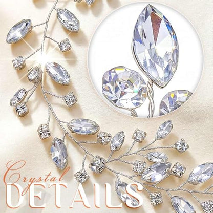 Rhinestone Bridal Hair Vine Silver Wedding Hair Pieces Crystal Hair Accessories for Women and Brides - color: silver