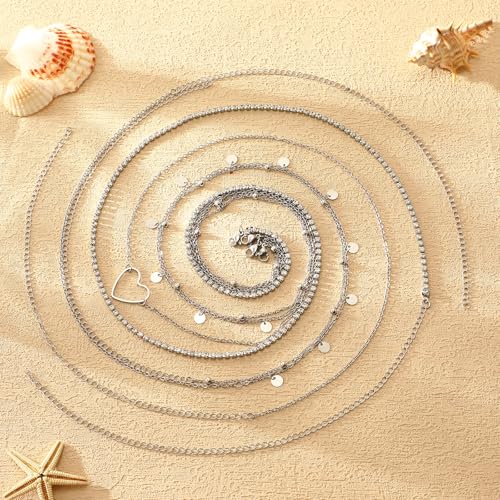 14K Gold Plated Waist Chain for Women Layered Waist Beads Belly Chain Belt, Waterproof Summer Beach Body Jewelry for Bikini, Festival Vacation Accessories for Women - style: Rhinestone Heart