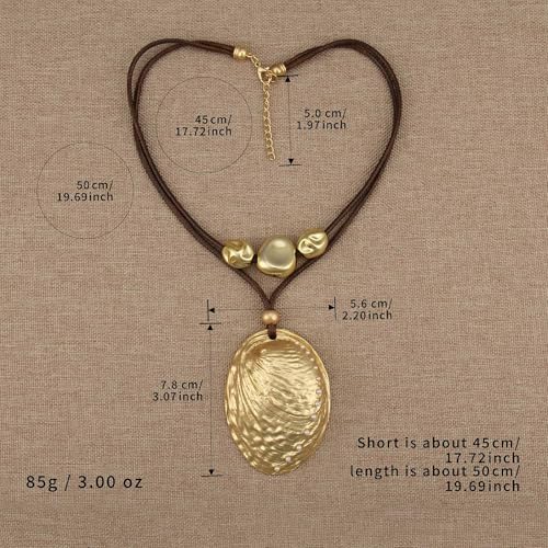 Chunky Pendant Necklace for Women Vintage Boho Necklaces Choker Layered Statement Necklaces Bohemian Jewlery Gifts - style: Bohemian Pendant Necklace