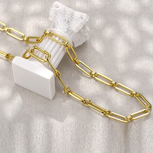 FRUMOS Dainty Layered Choker Necklace 18k gold Plated Y Pendant Commemorative coin Necklace Multilayer Bar Disc Necklace Adjustable Layering Choker Necklaces fashion jewelry for Women Girls - color: Pin-and-loop necklace
