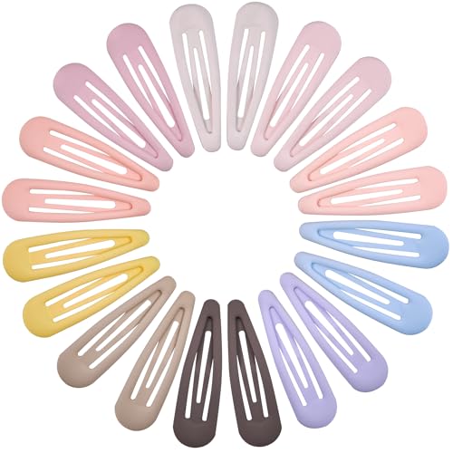 Small Hair Barrettes For Women No Slip Metal Snap Clips For Thin And Fine Hair,Matte Multi-colored,20 PCS,1.97 x 0.5 Inch. - color: Matte Multi-colored