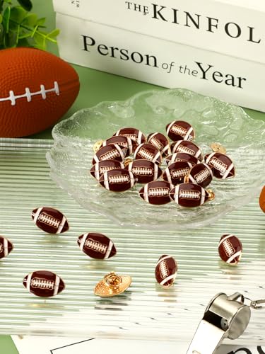 JUNEBRUSHS 28pcs Football Enamel Pins Sports Lapel Pins for Football Lovers Party Birthday Themed Party Decorations Supplies Favors Backpack Hat Decor Accessories - style: Football Style