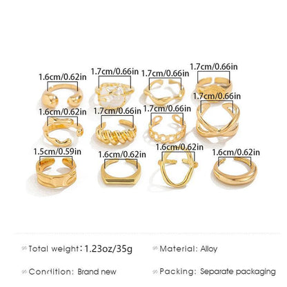 Airvess Gold Knuckle Rings for Women Trendy, Vintage Stackable Rings 14k Gold Plated Rings Sets Dainty Joint Finger Midi Ring Cute Rings Pack Festival Jewelry Gift - style: Chunky - 10Pcs