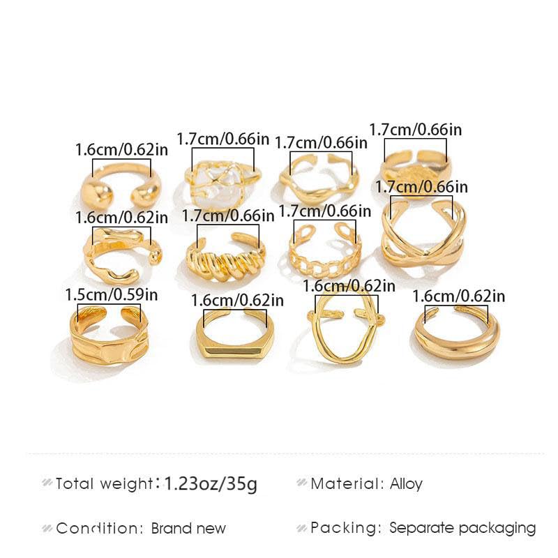 Airvess Gold Knuckle Rings for Women Trendy, Vintage Stackable Rings 14k Gold Plated Rings Sets Dainty Joint Finger Midi Ring Cute Rings Pack Festival Jewelry Gift - style: Chunky - 10Pcs