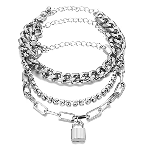 KOSMOS-LI 60 PCS Gold Plated Jewelry Sets with Costume Necklaces, Bracelets, Earrings, Knuckle Rings for Women - color: 43silver