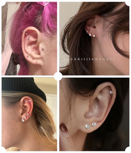 VitaCool Ear Piercing Kit Disposable Ear Piercing Gun with 2+3+4mm Stud | with Silver Ball Sterile Studs Easy and Safe Earring Self for Yourself Use at Home(Silver Ball Pattern 234mm)