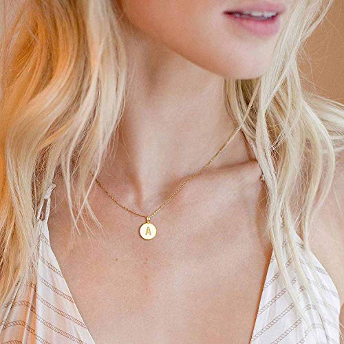 PAVOI Initial Necklace for Women, 14K Gold Plated Alphabet Letter Pendant | Letter Necklace for Women, Name Necklace, Necklace with Initials - style: - D