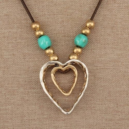 Boho Necklaces for Women Chunky Circle Necklace Bohemian Necklaces | Chunky Boho Necklace for Women Layered Boho Circle Leather Choker Necklace Long Vintage Necklaces Bohemian Jewlery Gifts - style: Large Pendant Necklace Women