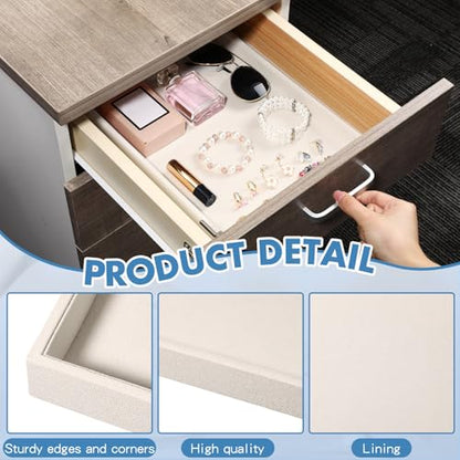 Quelay Stackable Jewelry Tray Jewelry Organizer Tray Showcase Display Empty Plate Bracelet Ring Earring Organizer - color: Beige