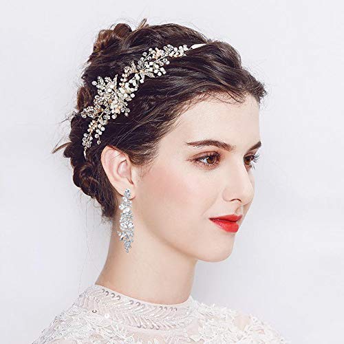JOERICA Bridal Wedding Crystal Bracelet and Earrings Jewelry Set Rhinestone Dangle Earrings Adjustable Bracelet Bangle for Women Bridesmaid Jewelry Set