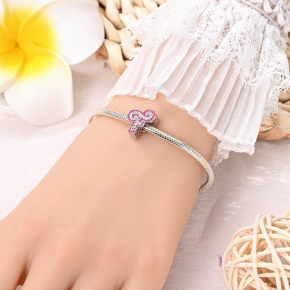 925 Sterling Silver Letter Charms Fits Pandora Bracelets Alphabet AZ Bead Charm for Bracelets Necklace with 5A Cubic Zirconia for Women Birthday Ceremony DIY Jewelry Gift - style: F