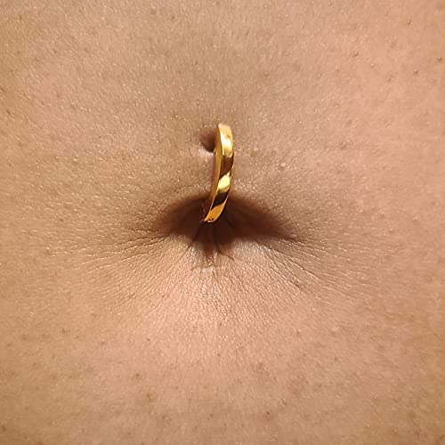 QWALIT Belly Rings - Short Bar Belly Button Rings in Surgical Steel with Opal Stones - 6mm & 10mm - color: B12-8P short-Gold
