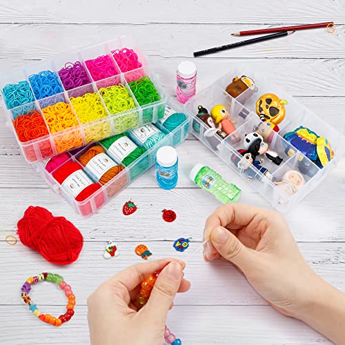 7 Layers Stackable Storage Container, 70 Adjustable Compartments (White) Perfect for Kids Toys, Art Crafts, Jewelry, Supplies, Mini Case & Letter Sticker Included - color: WHITE