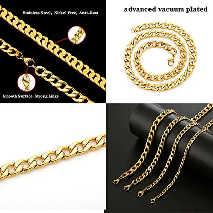 Gold Chain Necklace, 20 Inch 14K Gold Plated Chunky Curb Chain | Bold Wide Chain Necklace with Eye-Catching Golden Finish, Ideal for Parties, Events, and Trendy Outfits - style: Gold-1.2CM