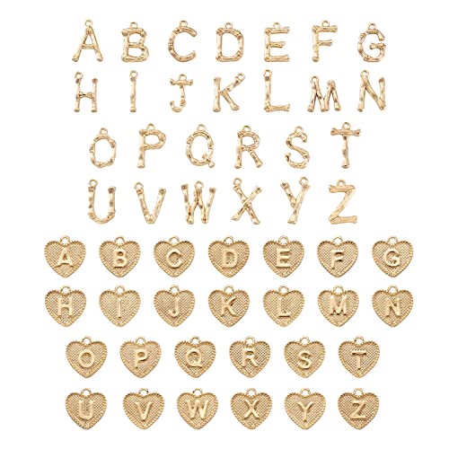 Craftdady Letter Charms Capital Pendants Mixed A-Z Initial Letter Number Charms DIY Bracelet Necklace Pendants for Jewelry Making, Gold, Antique Silver, Platinum - color: Golden, Letter & Heart