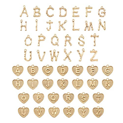 Craftdady Letter Charms Capital Pendants Mixed A-Z Initial Letter Number Charms DIY Bracelet Necklace Pendants for Jewelry Making, Gold, Antique Silver, Platinum - color: Golden, Letter & Heart