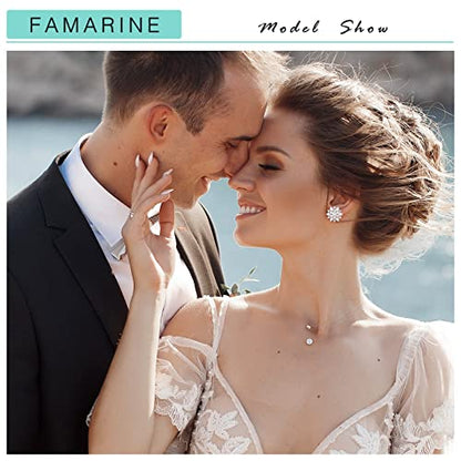 FAMARINE CZ Clip on Earrings for Women Clip Earring Non-pierced Earrings - style: Snowflake
