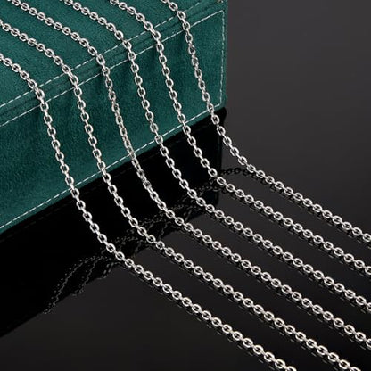UMAOKANG Stainless Steel Chain for Jewelry Making Small Cable Chains Bulk | 16.4 Feet Silver Chain for Necklace DIY Jewelry Supplies Findings - color: 1.0 Silver Cable