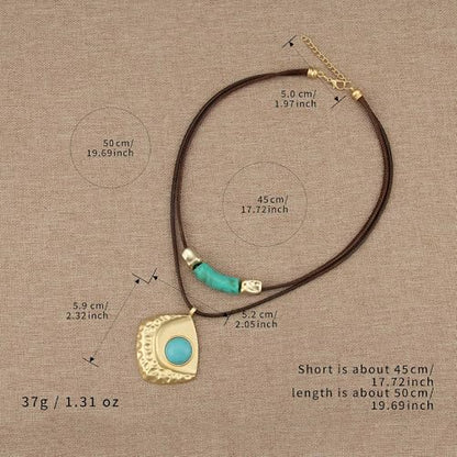 Chunky Pendant Necklace for Women Vintage Boho Necklaces Choker Layered Statement Necklaces Bohemian Jewlery Gifts - style: Boho Style Pendant Necklace