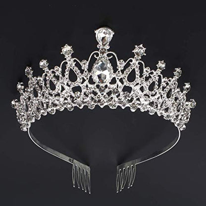 Multi-Style Face Shape-Fitted Tiara & Crown Collection Adjustable Comfortable Crystal Headpieces for Weddings Parties & Photography