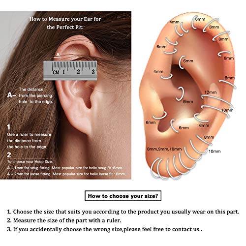 FUNLMO 18G 16G Septum Jewelry Triple Stacked Septum Nose Ring Surgical Steel Daith Conch Helix Cartilage Lobe Piercing Jewelry - color: Style14: Black-snake shape