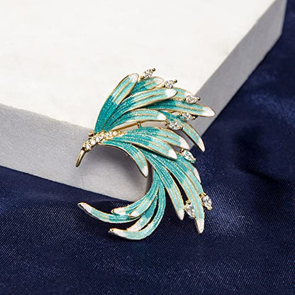 Brooches for Women, Shiny Cubic Zirconia Brooch Pins for Women Fashion Brooch Pin Broach Jewelry Gift - color: Phoenix Feather