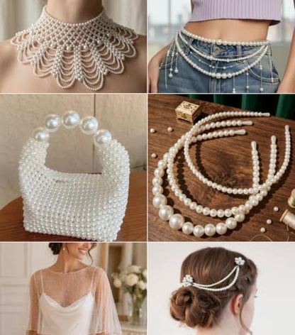 900PCS Pearl Beads for Jewelry Making 10MM Big Jewelry Beads Bulk | Round Faux Pearls Beads with Holes for Bracelet Necklace Earrings Crafting - color: ivory(10mm)
