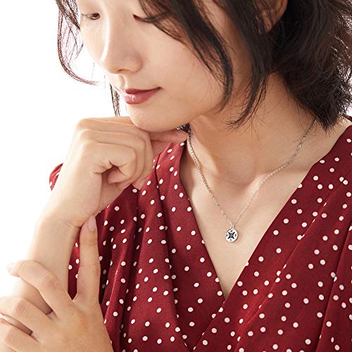 Zealmer Dainty 18K Gold Plated Compass World Map Pendant Necklace Graduation Gift for Friends - color: Compass Silver Tone