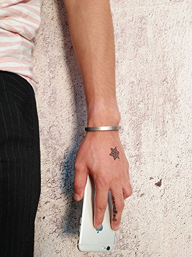 Stainless Steel Mens Cuff Bracelet : Minimal Cool Silver/Black/Gold Plated Open Metal Cuff Bangle Bracelets for Men,Mens Bracelet Jewelry Gift - color: Antique Grey-Single, size: Medium( fit 5.5"-7.2" wrist)