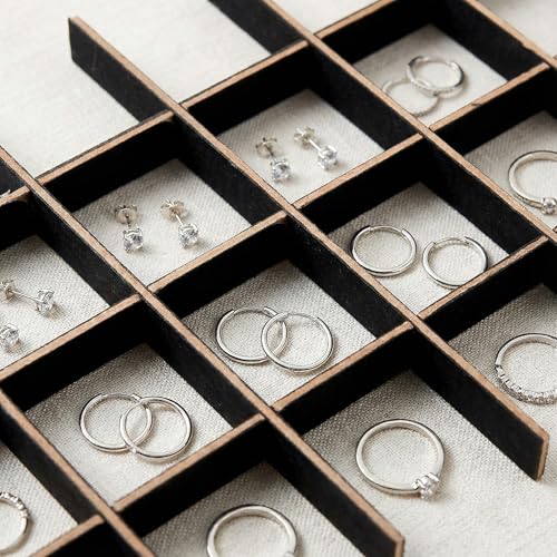Jewelry Tray Divider Inserts DIY Organizer for Jewelry Display Boxes Adjustable Velvet Lined Dividers for Storage